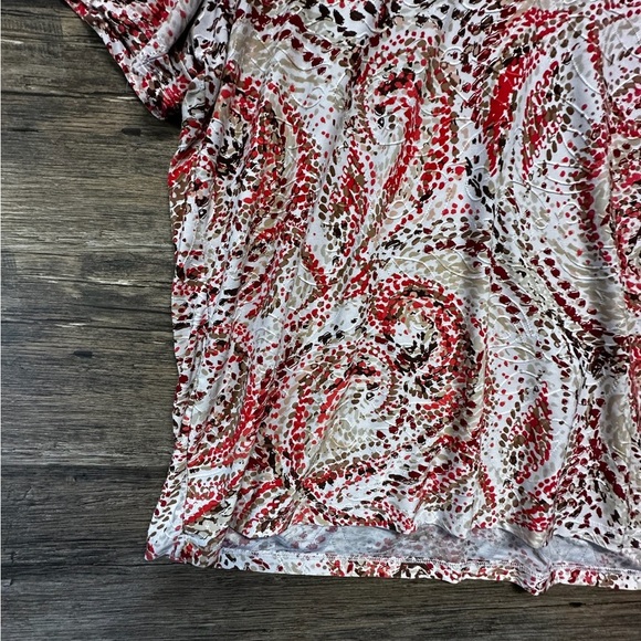 JM Collection Red Graphic Relaxed Blouse - Picture 5 of 10